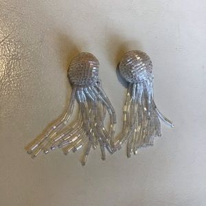 Beaded drop clip on earrings